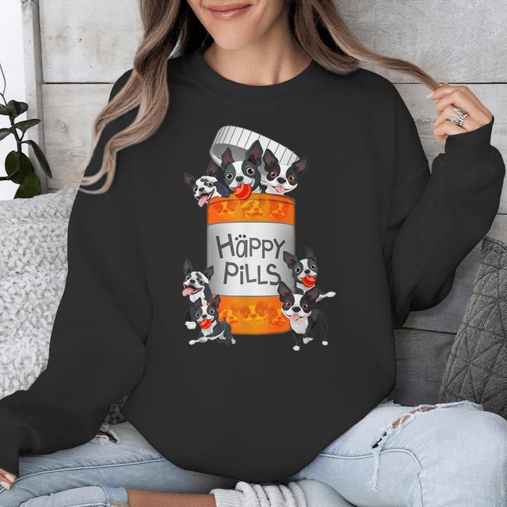 Boston Terrier Happy Pills T-Shirt Unisex Sweatshirt, funny design