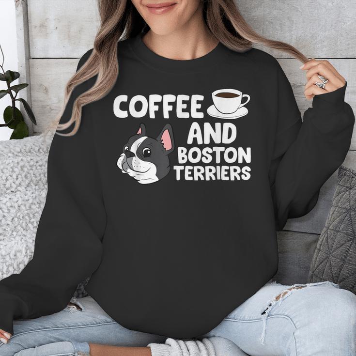 Boston Terrier Lover Coffee And Boston Terriers Unisex Sweatshirt, funny design