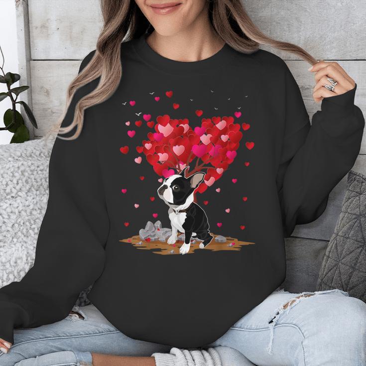 Boston Terrier Lover Heart Shape Boston Terrier Valentine Unisex Sweatshirt, funny design