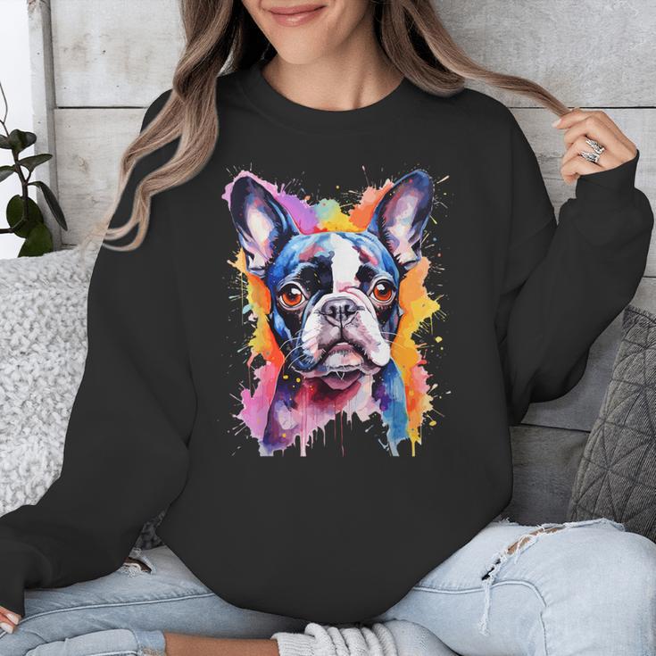 Boston Terrier Lover Pop Art Color Boston Terrier Dog For Men Women Girls Kids Unisex Sweatshirt, funny design