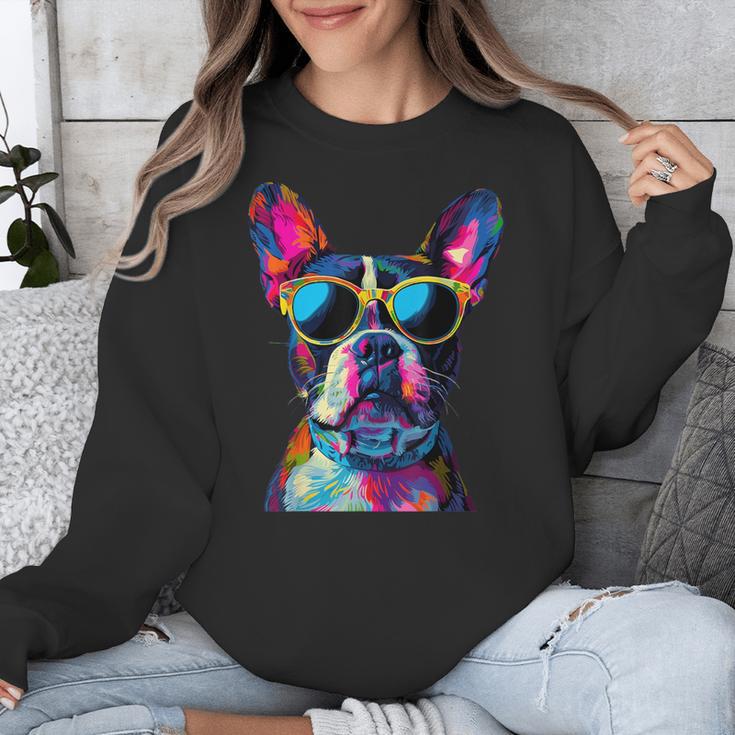 Boston Terrier Lovers Pop Art Boston Terrier Unisex Sweatshirt, funny design