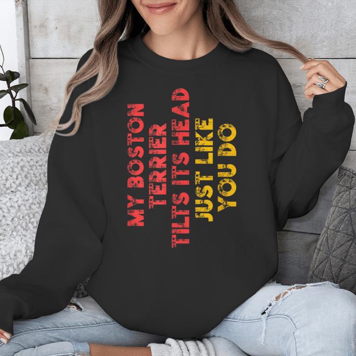 Boston Terrier Mom Dad Dog Lover Owner Women Men Unisex Sweatshirt, Mom Gifts, Boston Terrier Dad Gifts, Boston Terrier Mom Gifts, funny design