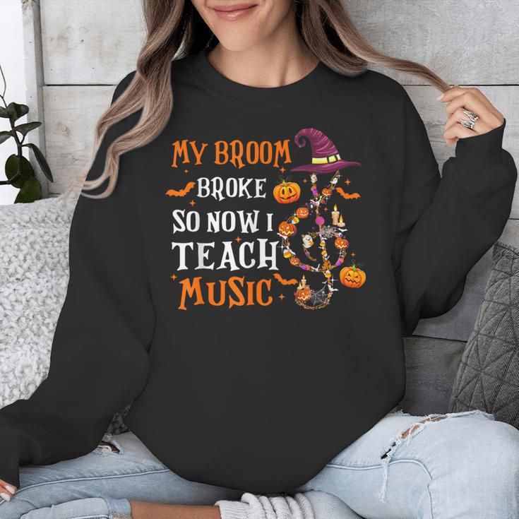 My Broom Broke So Now I Teach Music Teacher Halloween Unisex Sweatshirt, funny design My Broom Broke So Now I Teach Music Teacher Halloween Unisex Sweatshirt, funny design