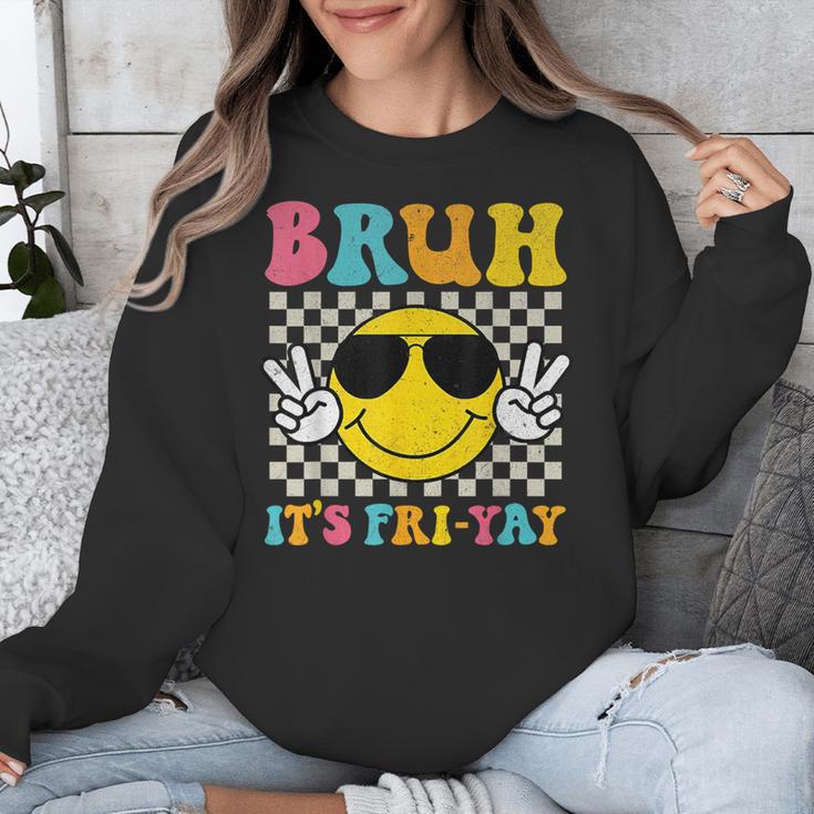 Bruh It's Fri-Yay Friday Weekend Smile Face Teacher Student Unisex Sweatshirt, funny design Bruh It's Fri-Yay Friday Weekend Smile Face Teacher Student Unisex Sweatshirt, funny design