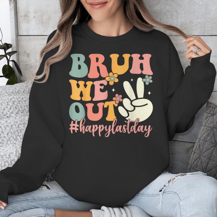 Bruh We Out Teacher Retro Last Day Of School Boys Girls Kids Unisex Sweatshirt, funny design Bruh We Out Teacher Retro Last Day Of School Boys Girls Kids Unisex Sweatshirt, funny design