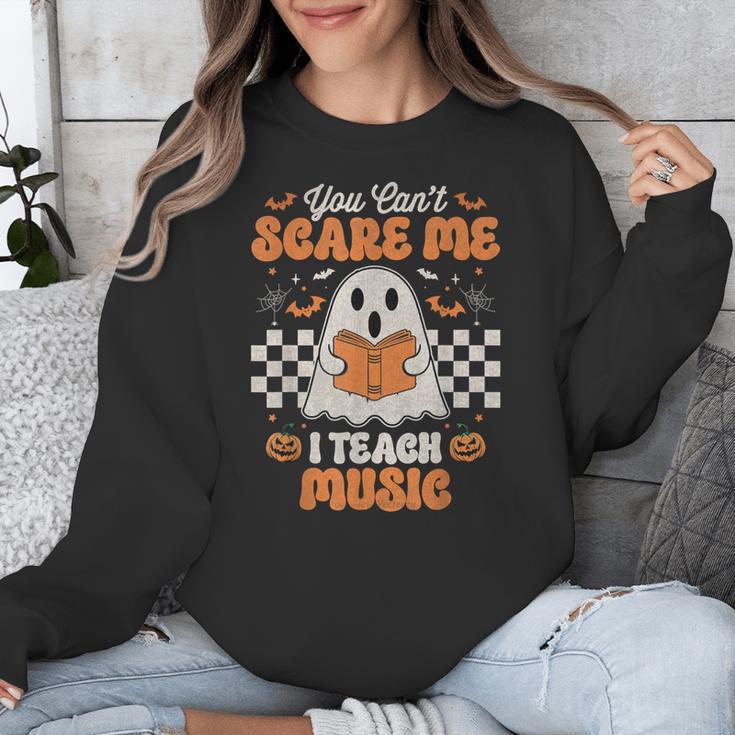 You Can't Scare Me I Teach Music Retro Teacher Halloween Unisex Sweatshirt, funny design