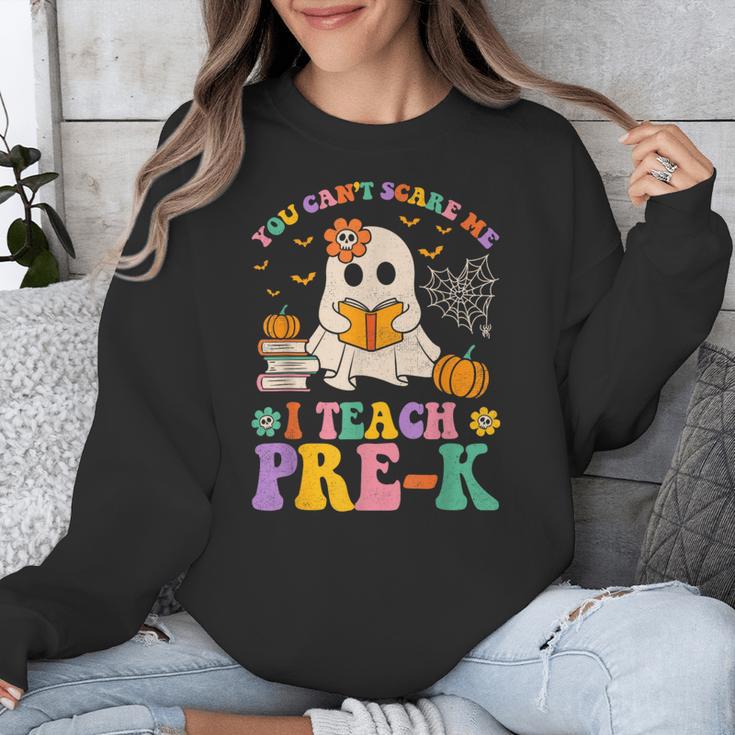You Can't Scare Me I Teach Pre-k Teacher Halloween Ghost Men Women Kids Unisex Sweatshirt, funny design
