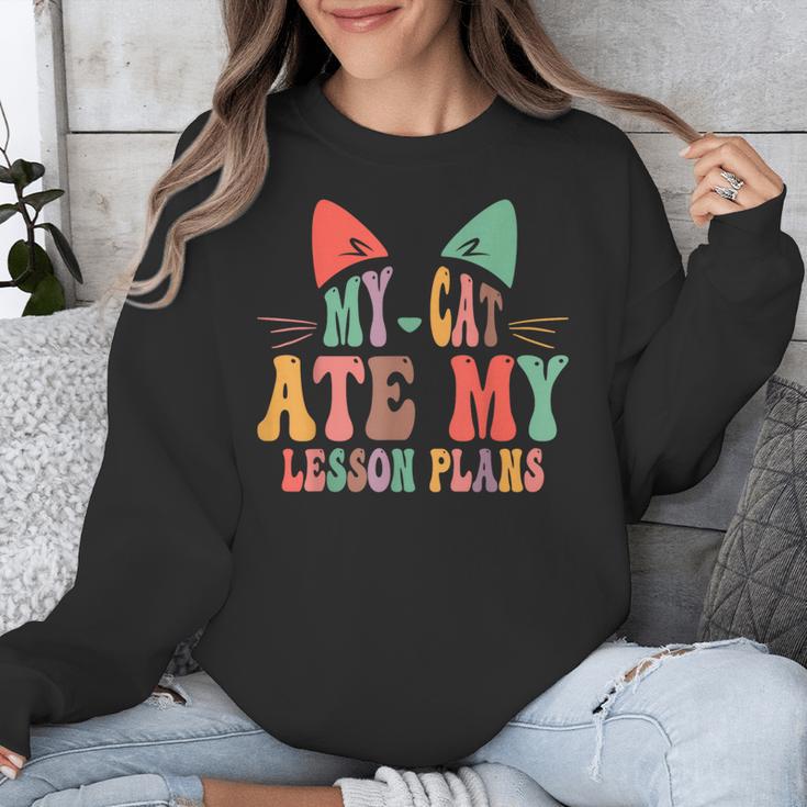 My Cat Ate My Lesson Plans Teacher Sarcastic Unisex Sweatshirt, funny design My Cat Ate My Lesson Plans Teacher Sarcastic Unisex Sweatshirt, funny design