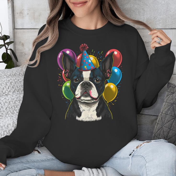 Celebration Event Birthday Party Boston Terrier Unisex Sweatshirt, funny design