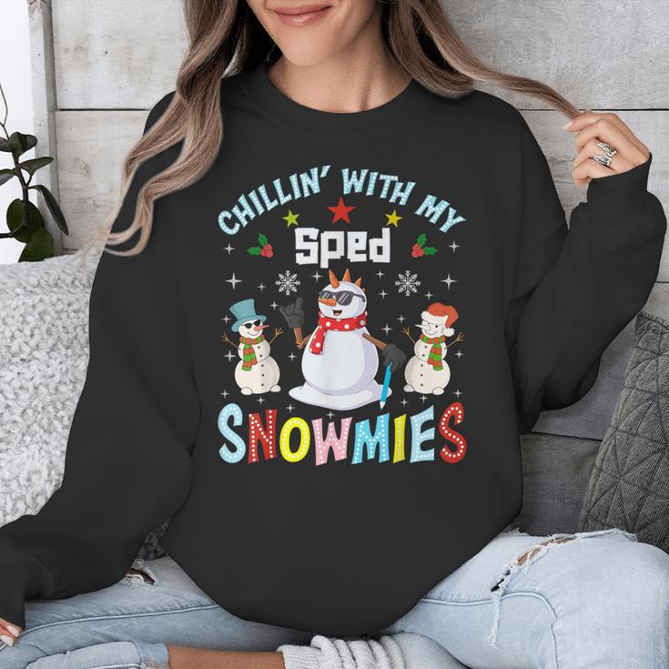 Chillin With My Sped Snowmies Teacher Student Christmas Unisex Sweatshirt, funny design Chillin With My Sped Snowmies Teacher Student Christmas Unisex Sweatshirt, funny design