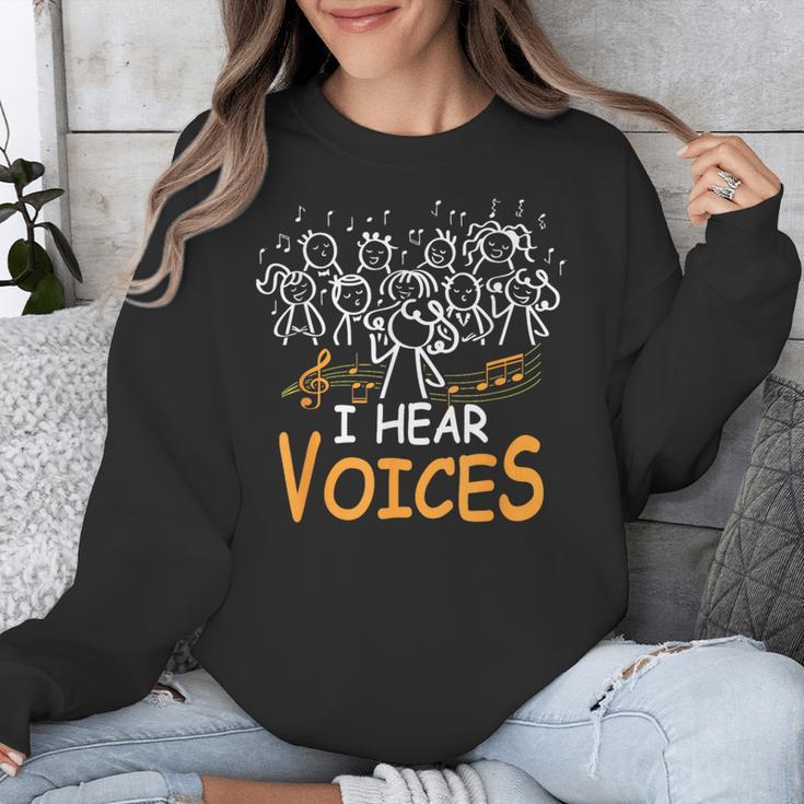 Choir Teacher I Hear Voices Chorister Church Choral Music Unisex Sweatshirt, funny design