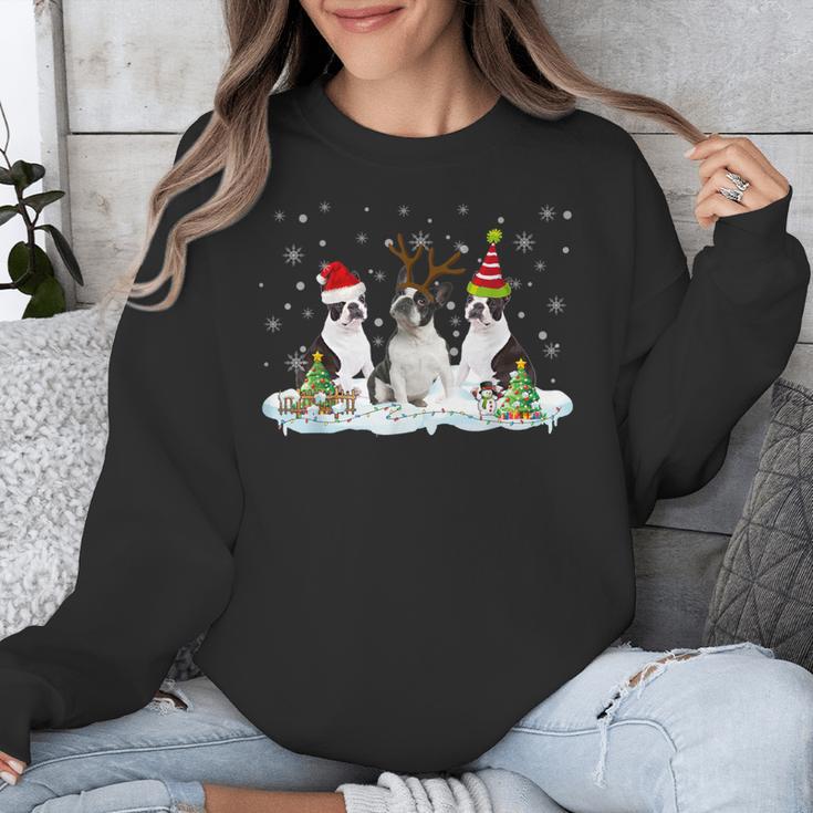 Christmas Boston Terrier Santa Dog Lover Unisex Sweatshirt, Boston Terrier Christmas Gifts, funny design