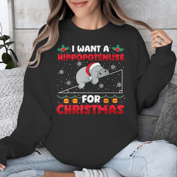 Christmas Math Teacher Hippopotenuse Math Lovers Xmas Unisex Sweatshirt, funny design Christmas Math Teacher Hippopotenuse Math Lovers Xmas Unisex Sweatshirt, funny design
