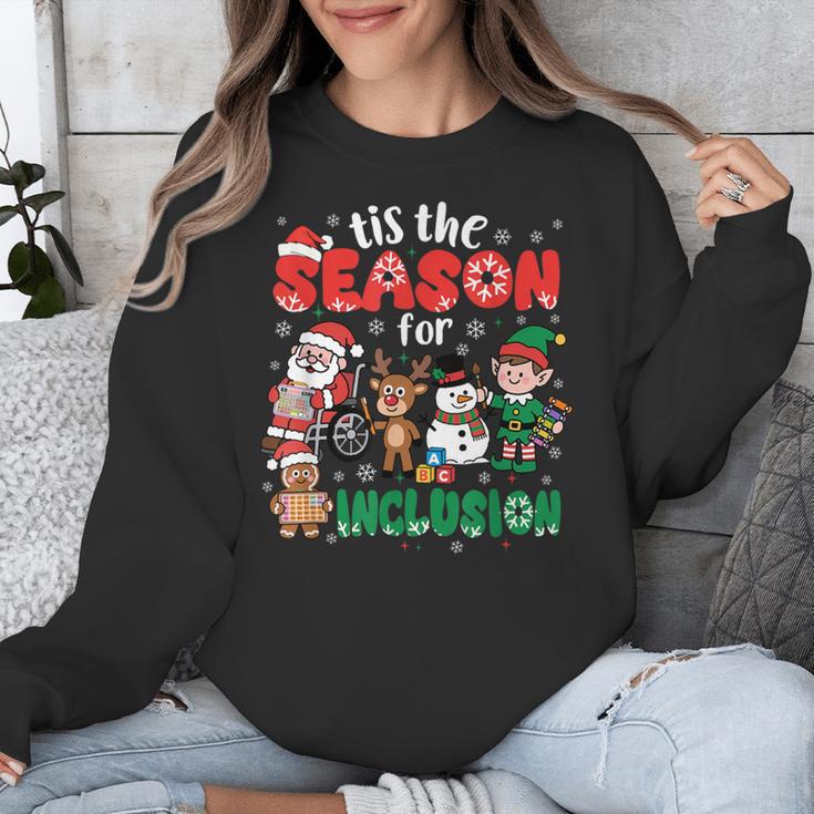 Christmas Sped Teacher Tis The Season For Inclusion Women Unisex Sweatshirt, funny design