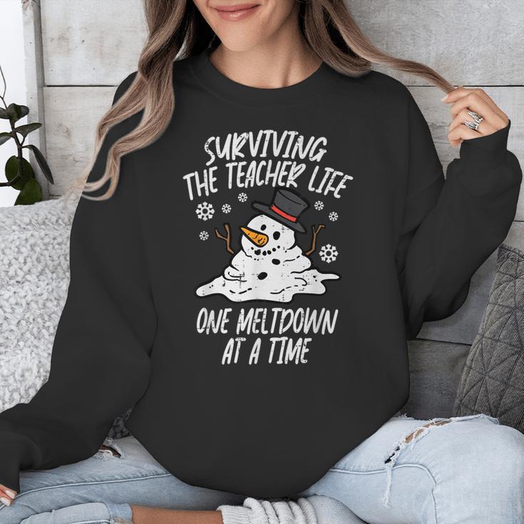 Christmas Surviving Teacher Life Meltdown Xmas Women Men Unisex Sweatshirt, funny design Christmas Surviving Teacher Life Meltdown Xmas Women Men Unisex Sweatshirt, funny design