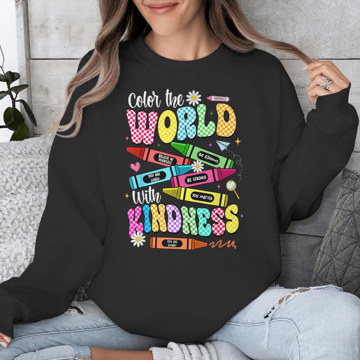 Color The World With Kindness Teacher Back To School Unisex Sweatshirt, funny design