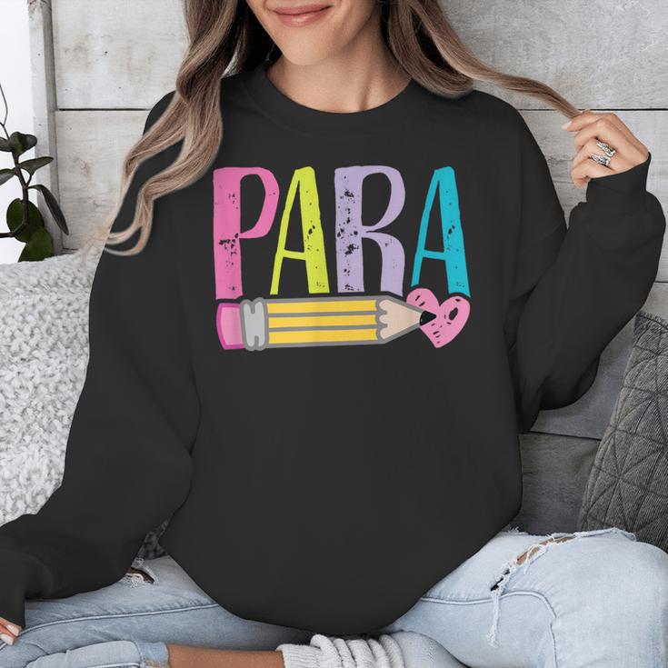 Colorful PARA Teacher Paraprofessional Cute Pencil Unisex Sweatshirt, funny design Colorful PARA Teacher Paraprofessional Cute Pencil Unisex Sweatshirt, funny design