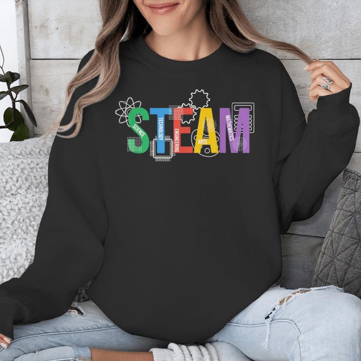 Colorful Steam Letters For Steam Program Teacher And Student Unisex Sweatshirt, funny design Colorful Steam Letters For Steam Program Teacher And Student Unisex Sweatshirt, funny design