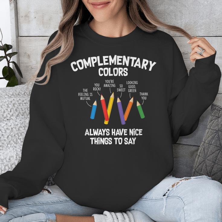 Complementary Colors Art Teacher Pun Shirt Unisex Sweatshirt, funny design