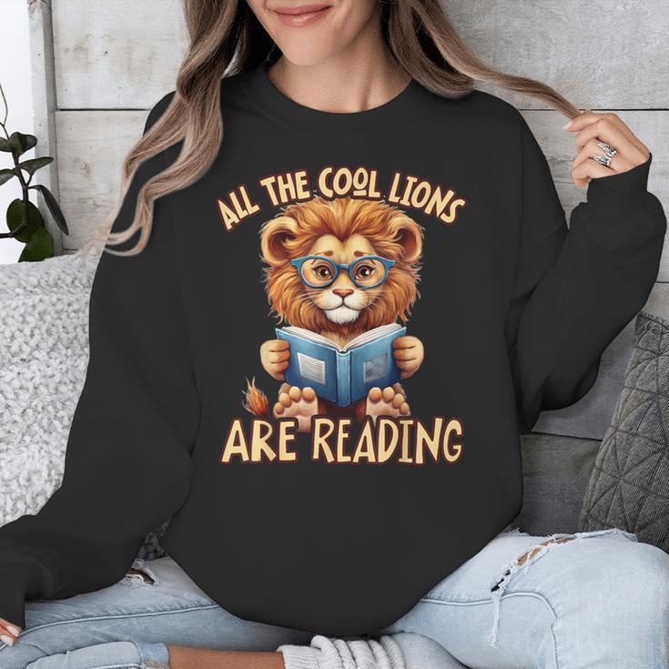 All The Cool Lions Are Reading Lion Teacher Men Women Kids Unisex Sweatshirt, funny design All The Cool Lions Are Reading Lion Teacher Men Women Kids Unisex Sweatshirt, funny design