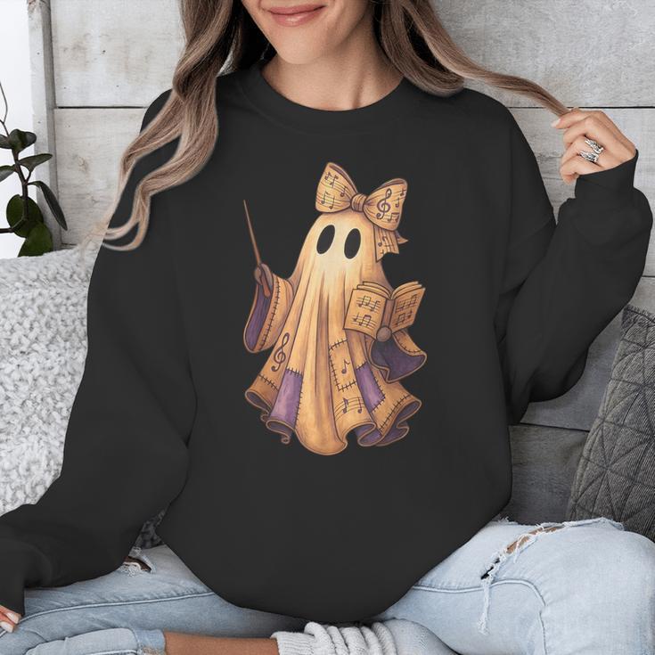 Coquette Music Note Patchwork Ghost Music Teacher Halloween Unisex Sweatshirt, funny design Coquette Music Note Patchwork Ghost Music Teacher Halloween Unisex Sweatshirt, funny design