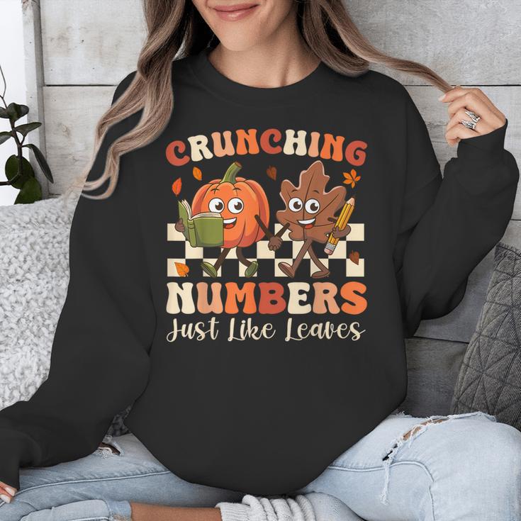 Crunching Numbers Just Like Leaves Pumpkin Fall Teacher Unisex Sweatshirt, funny design Crunching Numbers Just Like Leaves Pumpkin Fall Teacher Unisex Sweatshirt, funny design
