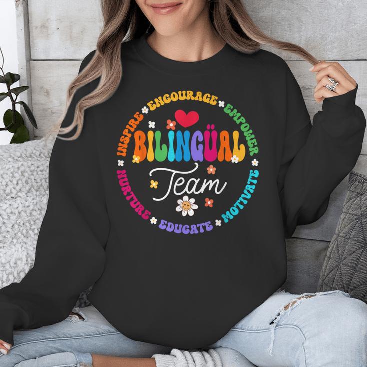 Cultivando Bilingues Dual Language Bilingual Team Teacher Unisex Sweatshirt, funny design