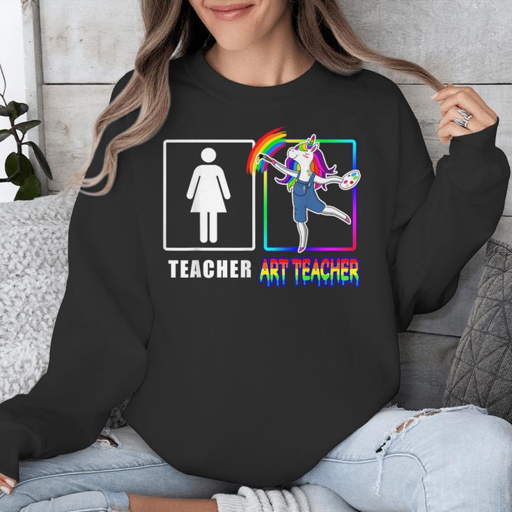 Cute Art Teacher Magical Dabbing Unicorn Artist Unisex Sweatshirt, funny design