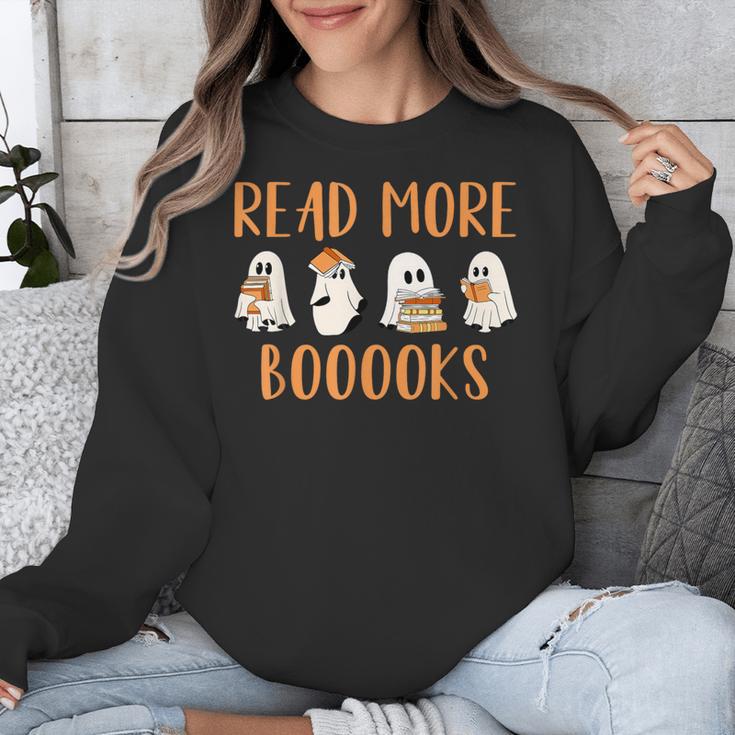 Cute Booooks Ghost Read More Books Teacher Halloween Unisex Sweatshirt, funny design