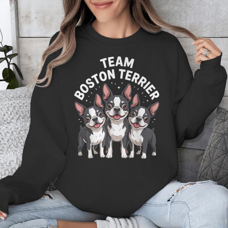 Cute Cartoon For Dog Owners Pet Team Boston Terrier Unisex Sweatshirt, funny design