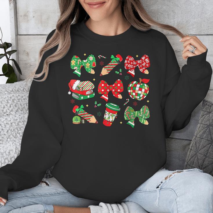Cute Coquette Pencil Bow Christmas School Teacher Student Unisex Sweatshirt, funny design Cute Coquette Pencil Bow Christmas School Teacher Student Unisex Sweatshirt, funny design