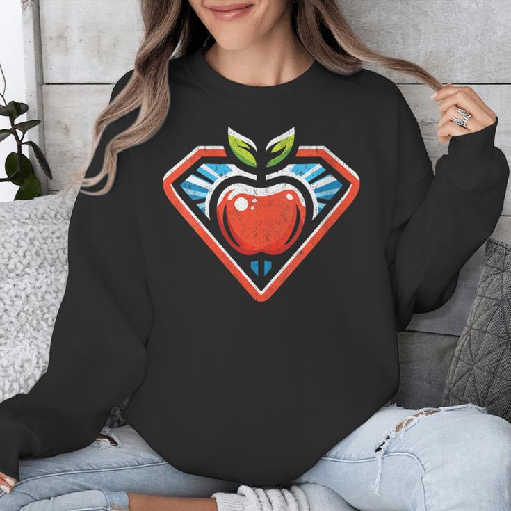 Cute Distressed Super Teacher Superhero Apple Unisex Sweatshirt, Super Teacher Gifts, funny design Cute Distressed Super Teacher Superhero Apple Unisex Sweatshirt, Super Teacher Gifts, funny design