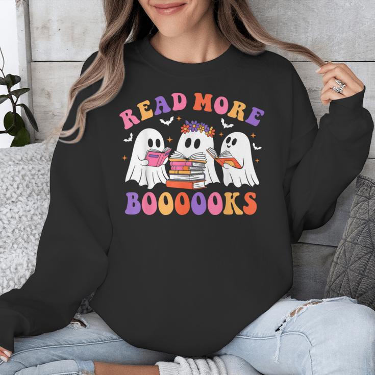 Cute Ghost Read More Books Lover Teacher Halloween Costume Unisex Sweatshirt, funny design