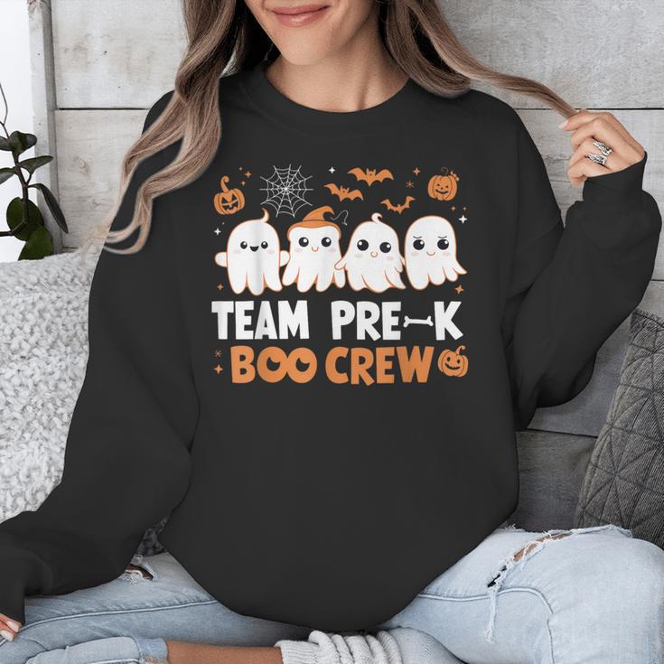 Cute Ghosts Pre-K Boo Crew Teachers Halloween Party Team For Men Women Kids Unisex Sweatshirt, funny design