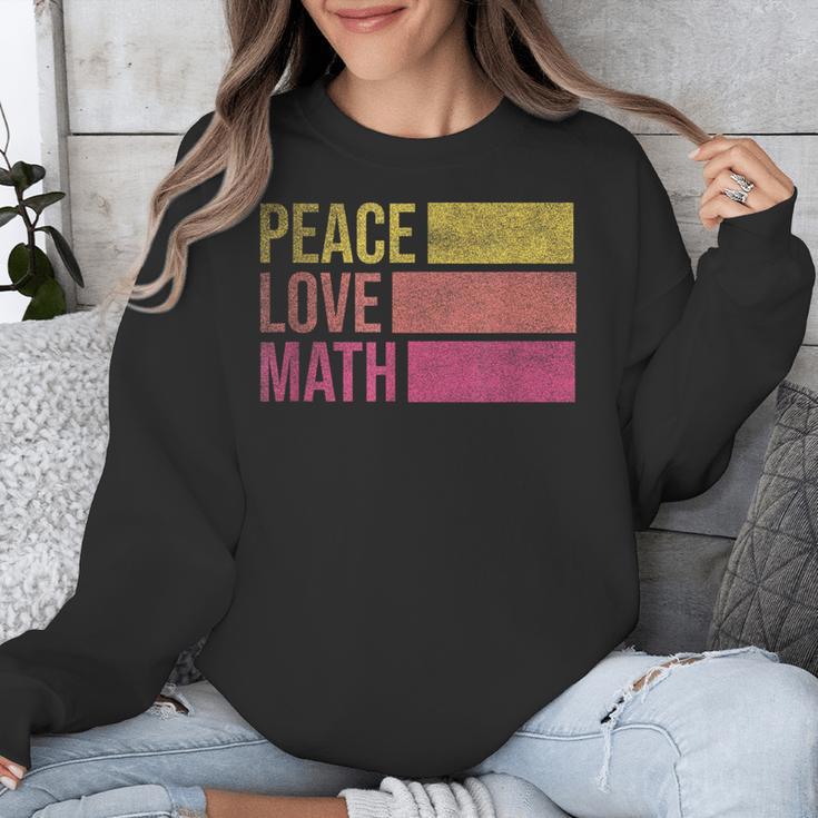 Cute Math Teacher Peace Love Math Unisex Sweatshirt, funny design Cute Math Teacher Peace Love Math Unisex Sweatshirt, funny design