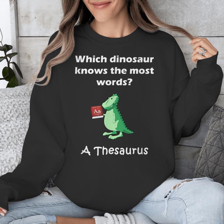Dinosaur Thesaurus Grammar Joke Teacher Unisex Sweatshirt, funny design Dinosaur Thesaurus Grammar Joke Teacher Unisex Sweatshirt, funny design