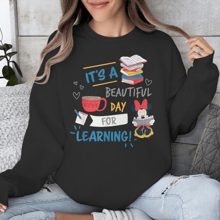 Disney Minnie Mouse Beautiful Day For Learning Teacher's Day Unisex Sweatshirt, funny design Disney Minnie Mouse Beautiful Day For Learning Teacher's Day Unisex Sweatshirt, funny design