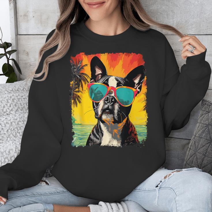 Dog Boston Terrier Hawaiian Unisex Sweatshirt, funny design
