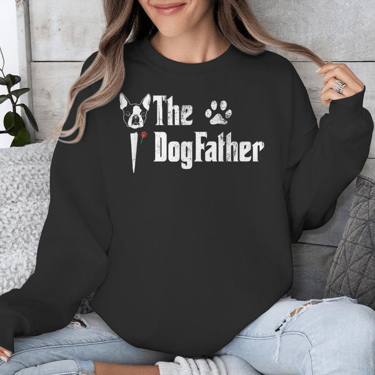 The Dogfather Boston Terrier Dog Dad Father's Day Unisex Sweatshirt, Boston Terrier Dad Gifts, funny design