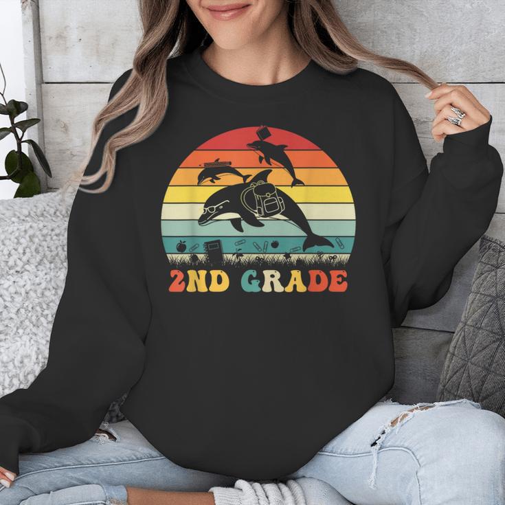 Dolphin Second Grade Back To School Teacher Student Unisex Sweatshirt, funny design Dolphin Second Grade Back To School Teacher Student Unisex Sweatshirt, funny design