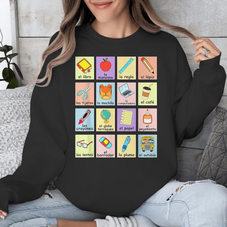 Dual Language Crew Bilingual Spanish Teacher Back To School For Men Women Unisex Sweatshirt, funny design