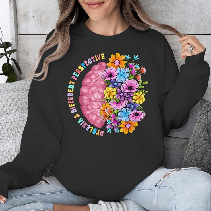 Dyslexia Different Perspective Reading Brain Floral Teacher Unisex Sweatshirt, funny design Dyslexia Different Perspective Reading Brain Floral Teacher Unisex Sweatshirt, funny design