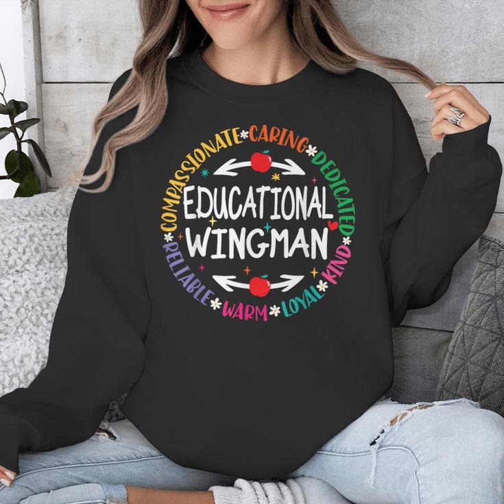 Educational Wingman Assistant Teaching a School Teacher Aide Unisex Sweatshirt, funny design Educational Wingman Assistant Teaching a School Teacher Aide Unisex Sweatshirt, funny design