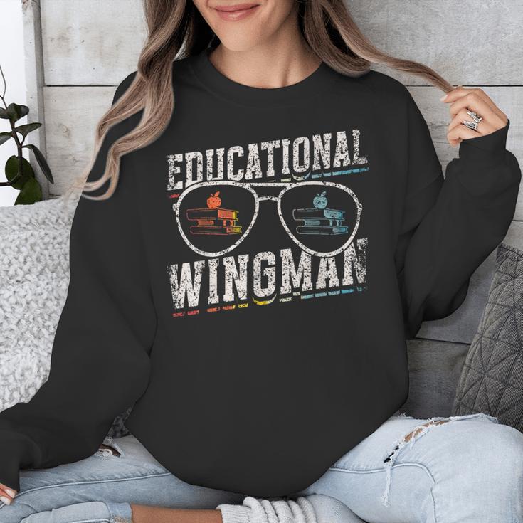 Educational Wingman Assisting Teacher Teaching Assistant Unisex Sweatshirt, funny design Educational Wingman Assisting Teacher Teaching Assistant Unisex Sweatshirt, funny design
