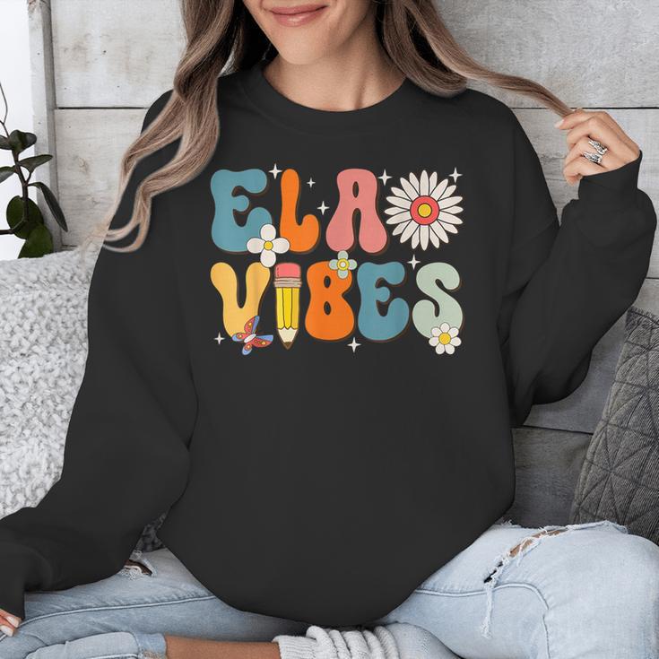English Teacher Ela Vibes Teacher Kids First Day Of School Unisex Sweatshirt, English Teacher Gifts, funny design