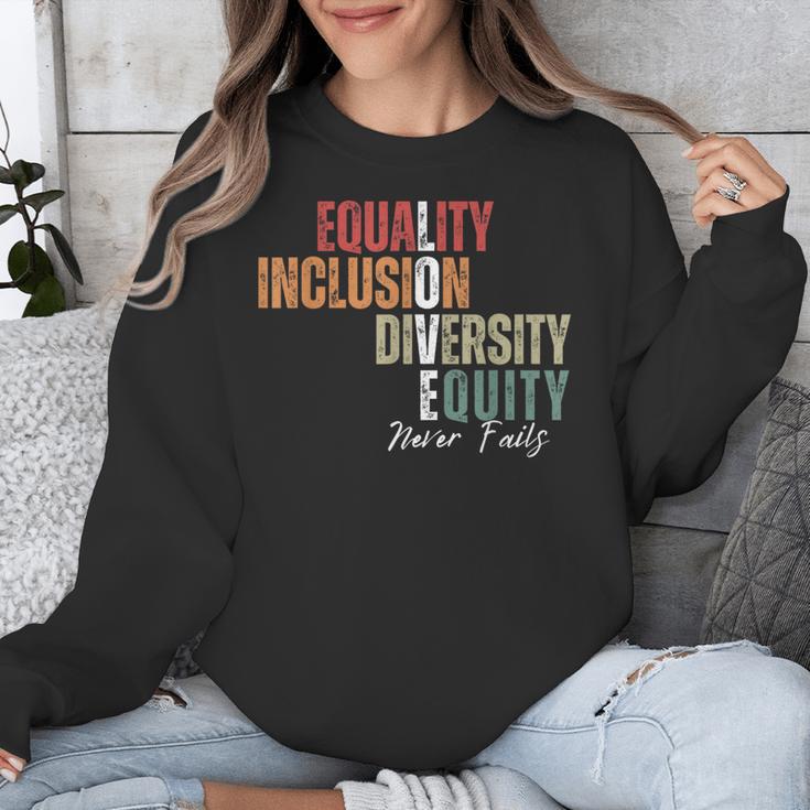 Equality Inclusion Diversity Equity Love Never Fails Teacher Unisex Sweatshirt, funny design