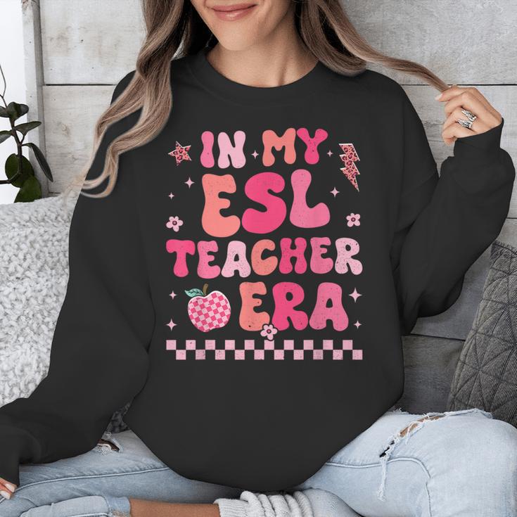 In My Esl Teacher Era Back To School ESL Teacher Groovy Unisex Sweatshirt, Groovy Teacher Gifts, Esl Teacher Gifts, funny design In My Esl Teacher Era Back To School ESL Teacher Groovy Unisex Sweatshirt, Groovy Teacher Gifts, Esl Teacher Gifts, funny design