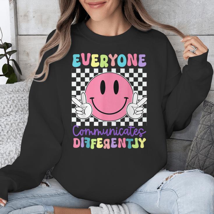 Everyone Communicates Differently Autism Awareness Teacher Unisex Sweatshirt, funny design Everyone Communicates Differently Autism Awareness Teacher Unisex Sweatshirt, funny design