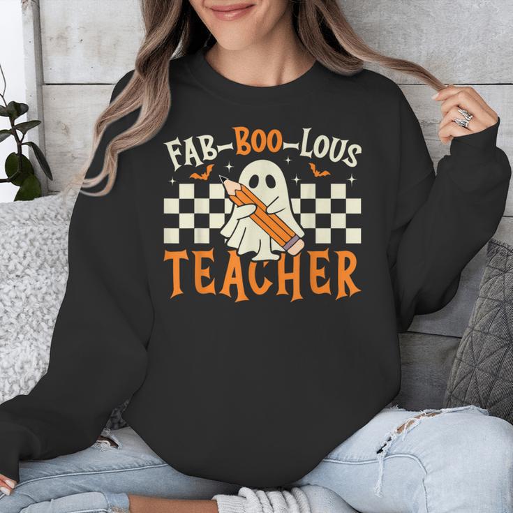 Fab Boo Lous Teacher Retro Ghost Spooky Halloween Costume Unisex Sweatshirt, funny design Fab Boo Lous Teacher Retro Ghost Spooky Halloween Costume Unisex Sweatshirt, funny design