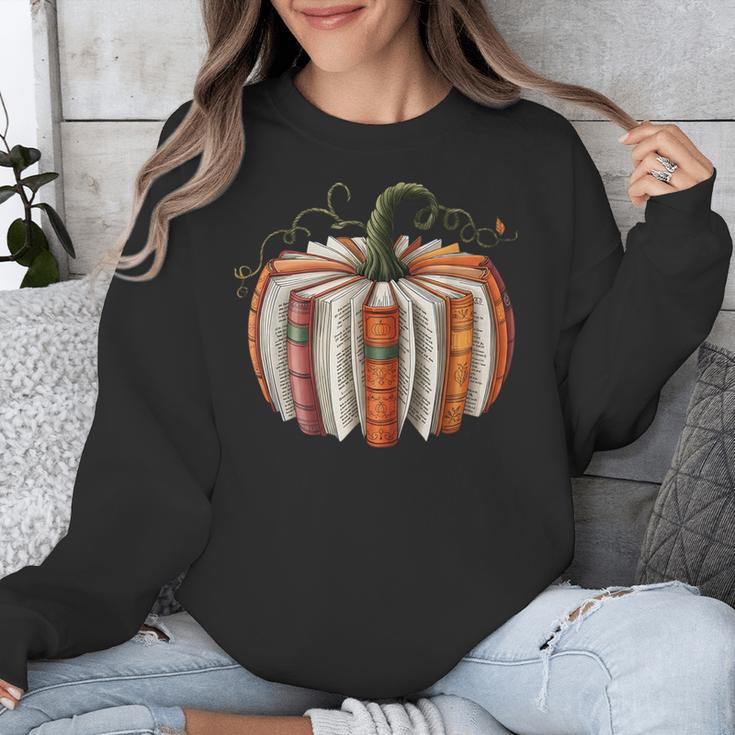 Fall Book Pumpkin Retro Reading Halloween Teacher Librarian Unisex Sweatshirt, funny design Fall Book Pumpkin Retro Reading Halloween Teacher Librarian Unisex Sweatshirt, funny design